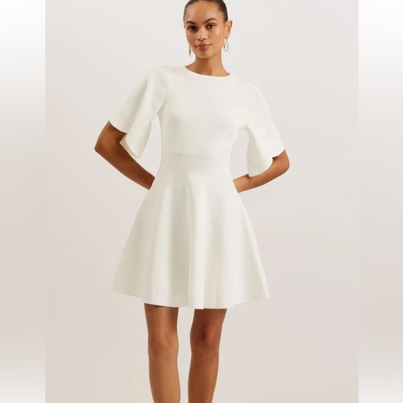 Ted Baker Oliviha Rib Engineered Skater Dress - Picture 2 of 5